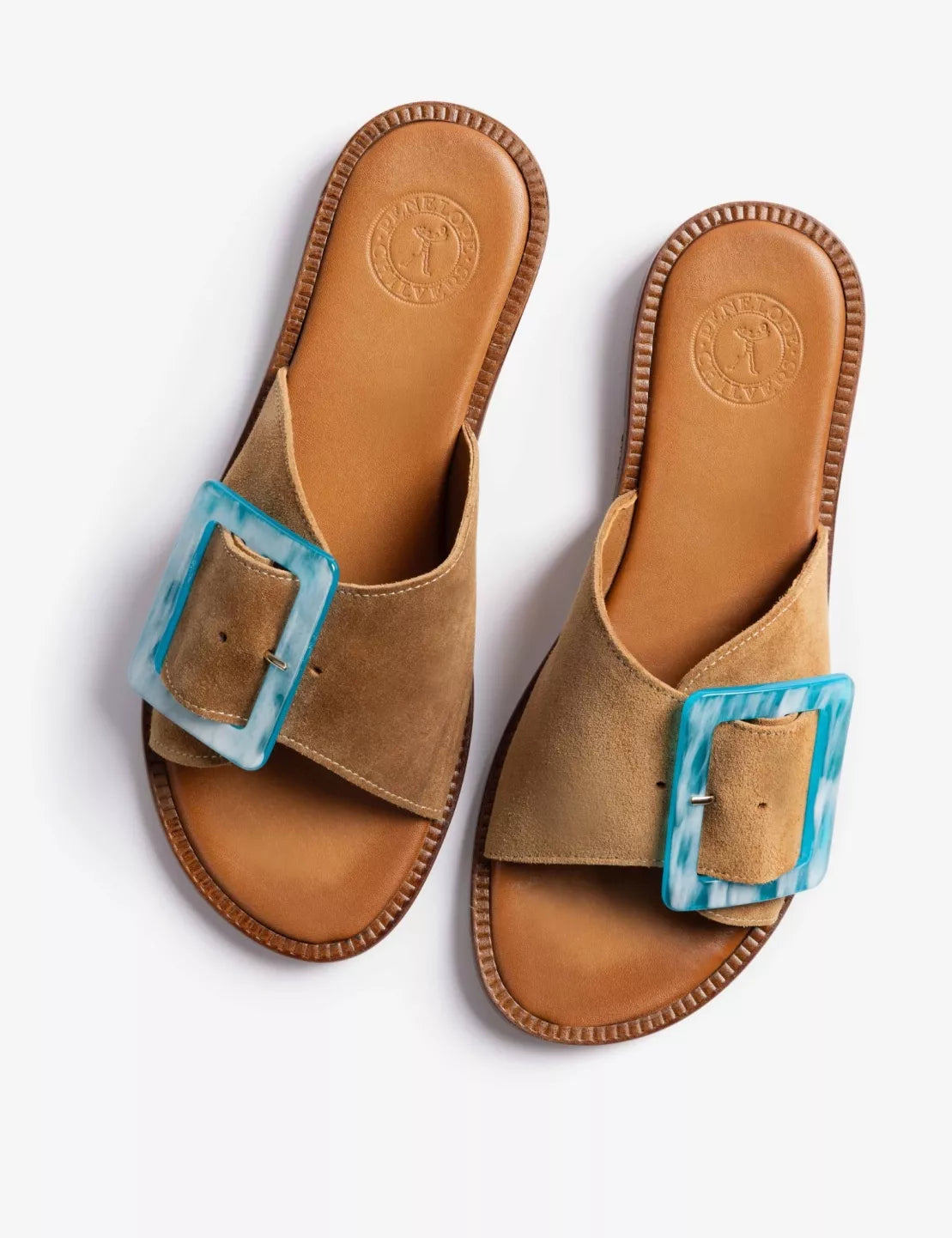 Penelope Chilvers Tan Biarritz Buckle Sandal #Colour_Tan
