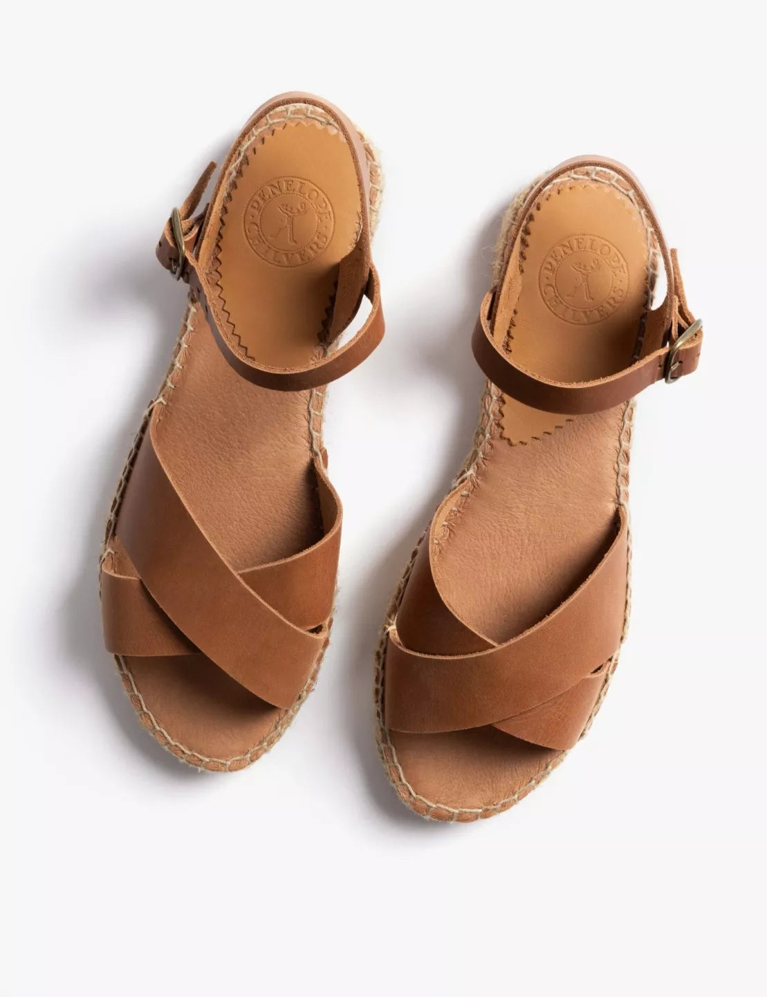 Penelope Chilvers Tan Campo Leather Espadrille #Colour_Tan