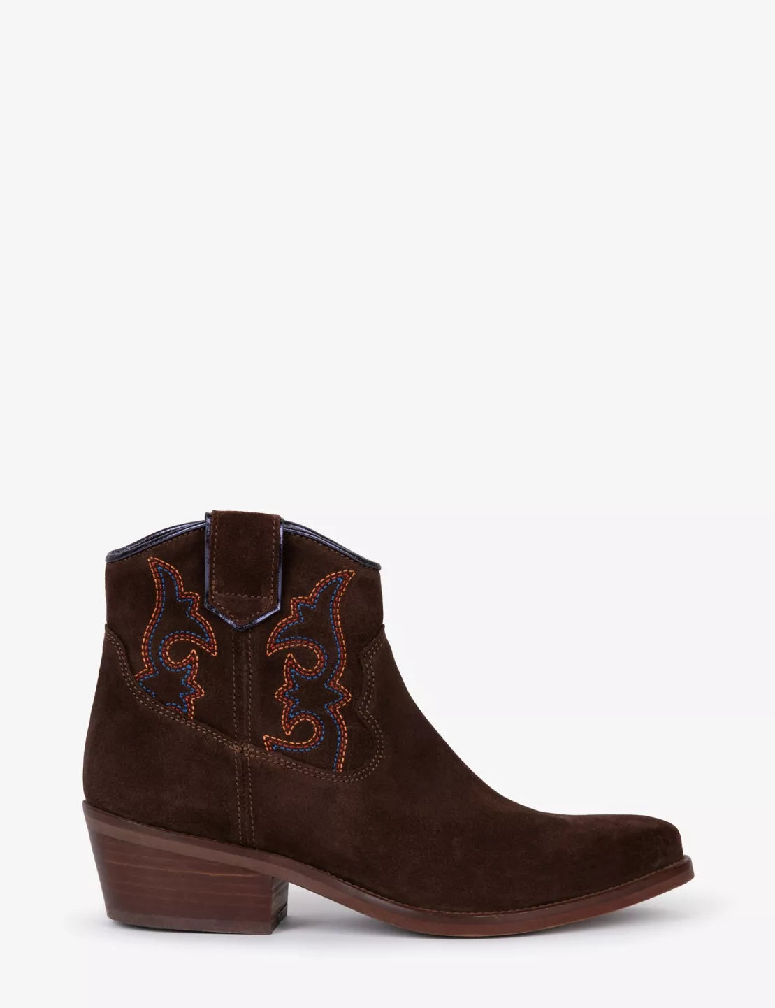 Penelope Chilvers Bitter Chocolate Cassidy Suede Embroidered Boot #Colour_Bitter Chocolate