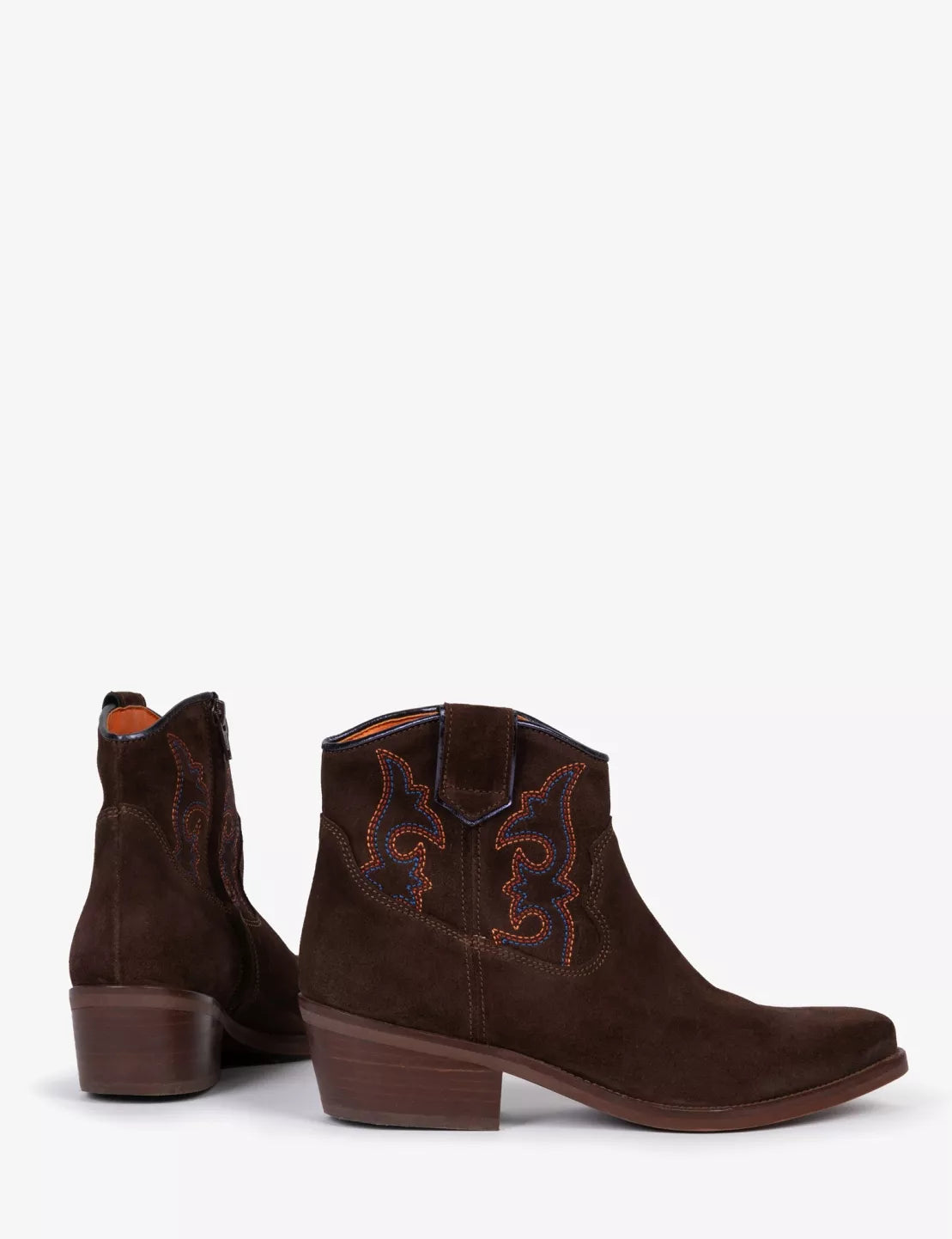Penelope Chilvers Bitter Chocolate Cassidy Suede Embroidered Boot #Colour_Bitter Chocolate