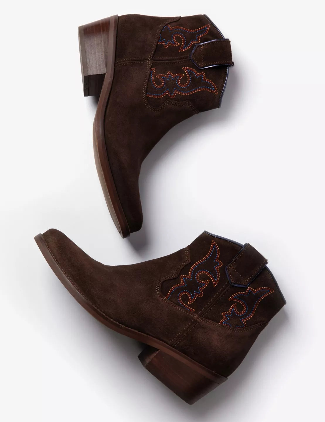 Penelope Chilvers Bitter Chocolate Cassidy Suede Embroidered Boot #Colour_Bitter Chocolate