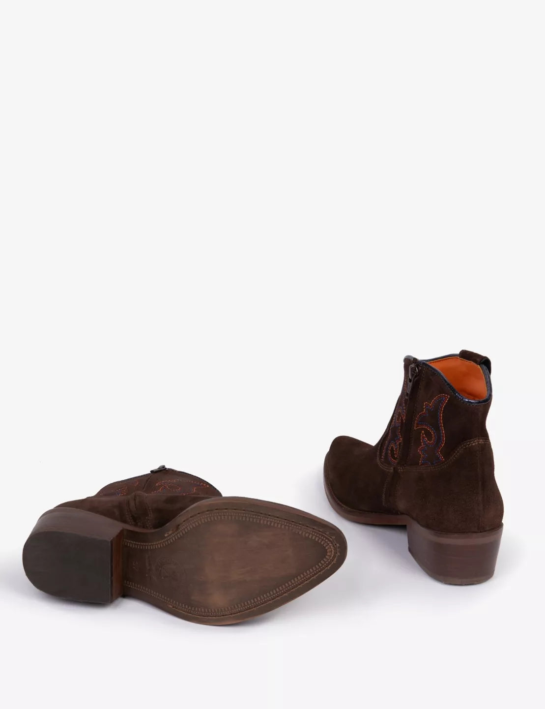 Penelope Chilvers Bitter Chocolate Cassidy Suede Embroidered Boot #Colour_Bitter Chocolate