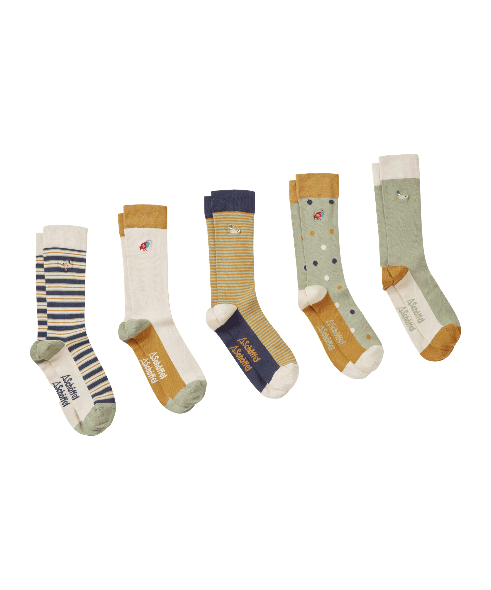 Schoffel Game Birds Bamboo Sock (Box of 5) #Colour_Game Birds