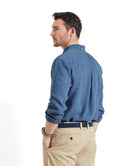 Schoffel French Navy Walsingham Linen Shirt #Colour_French Navy