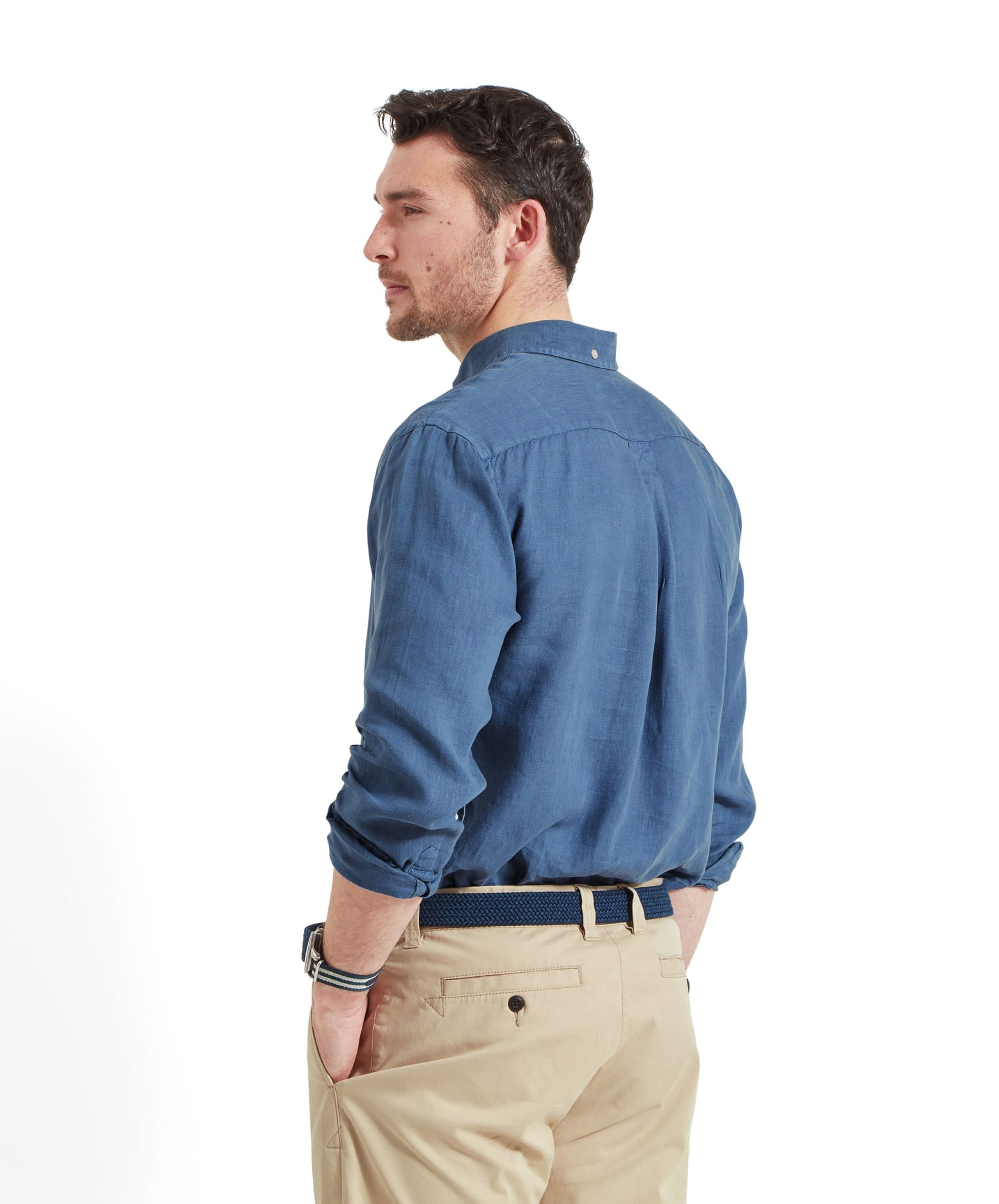 Schoffel French Navy Walsingham Linen Shirt #Colour_French Navy