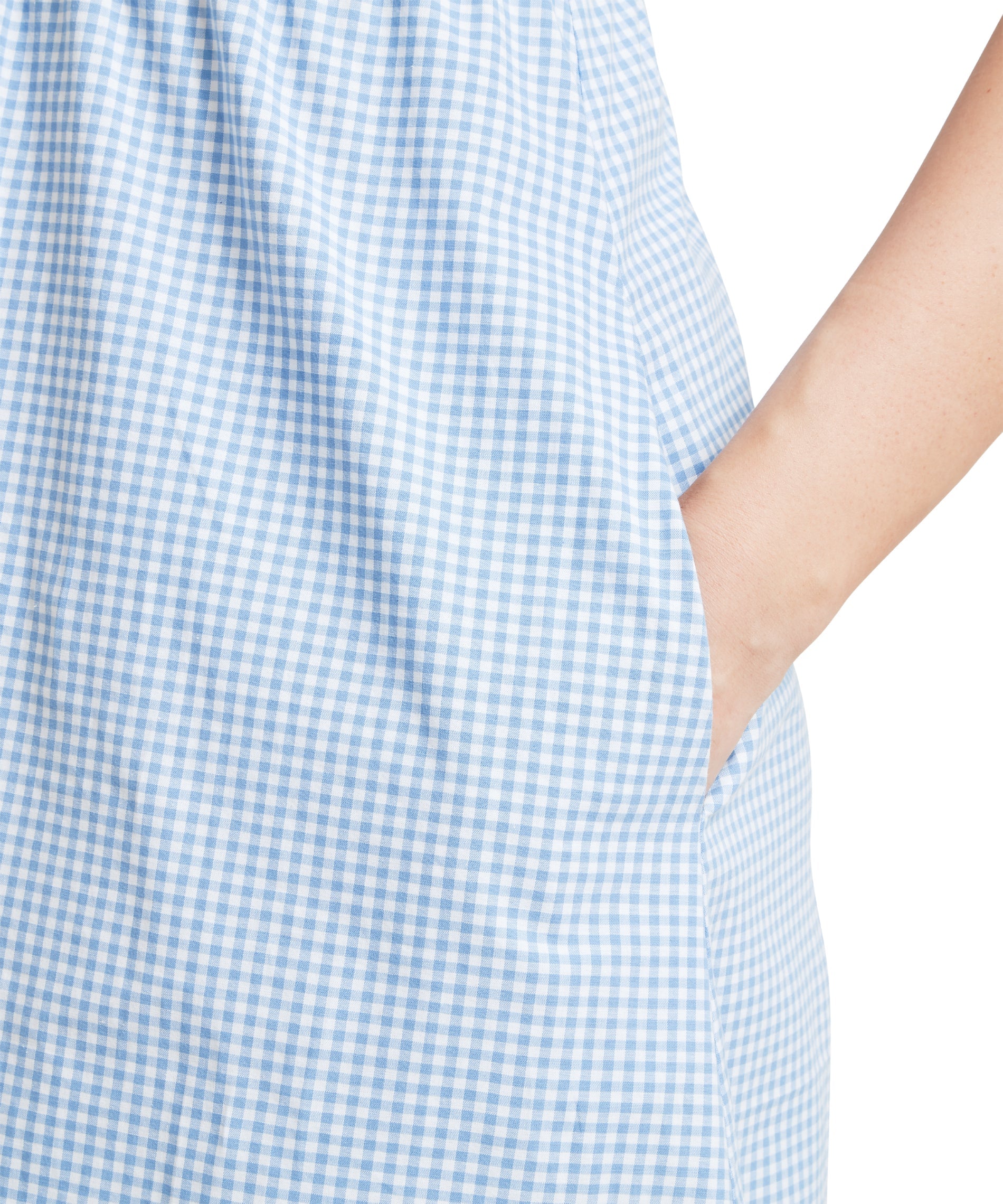 Schoffel Denim Blue Flora Gingham Dress #Colour_Denim Blue