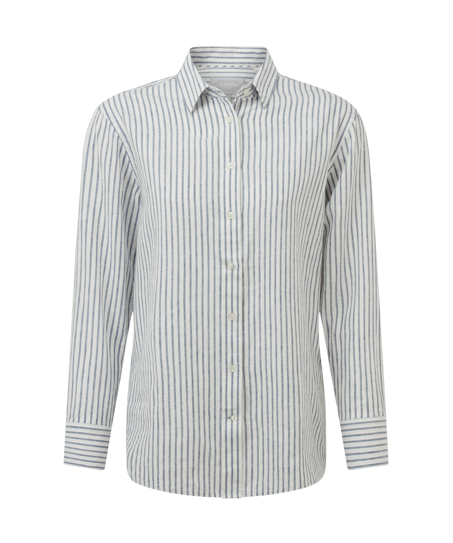 Schoffel Blue Stripe Salthouse Linen Shirt #Colour_Blue Stripe