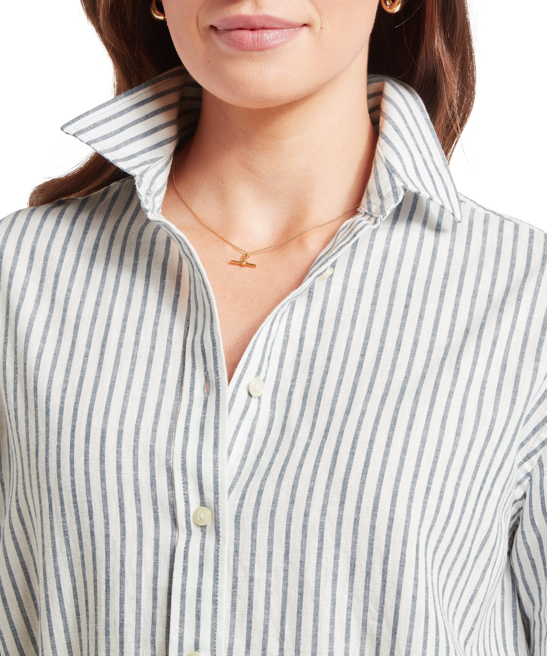 Schoffel Blue Stripe Salthouse Linen Shirt #Colour_Blue Stripe