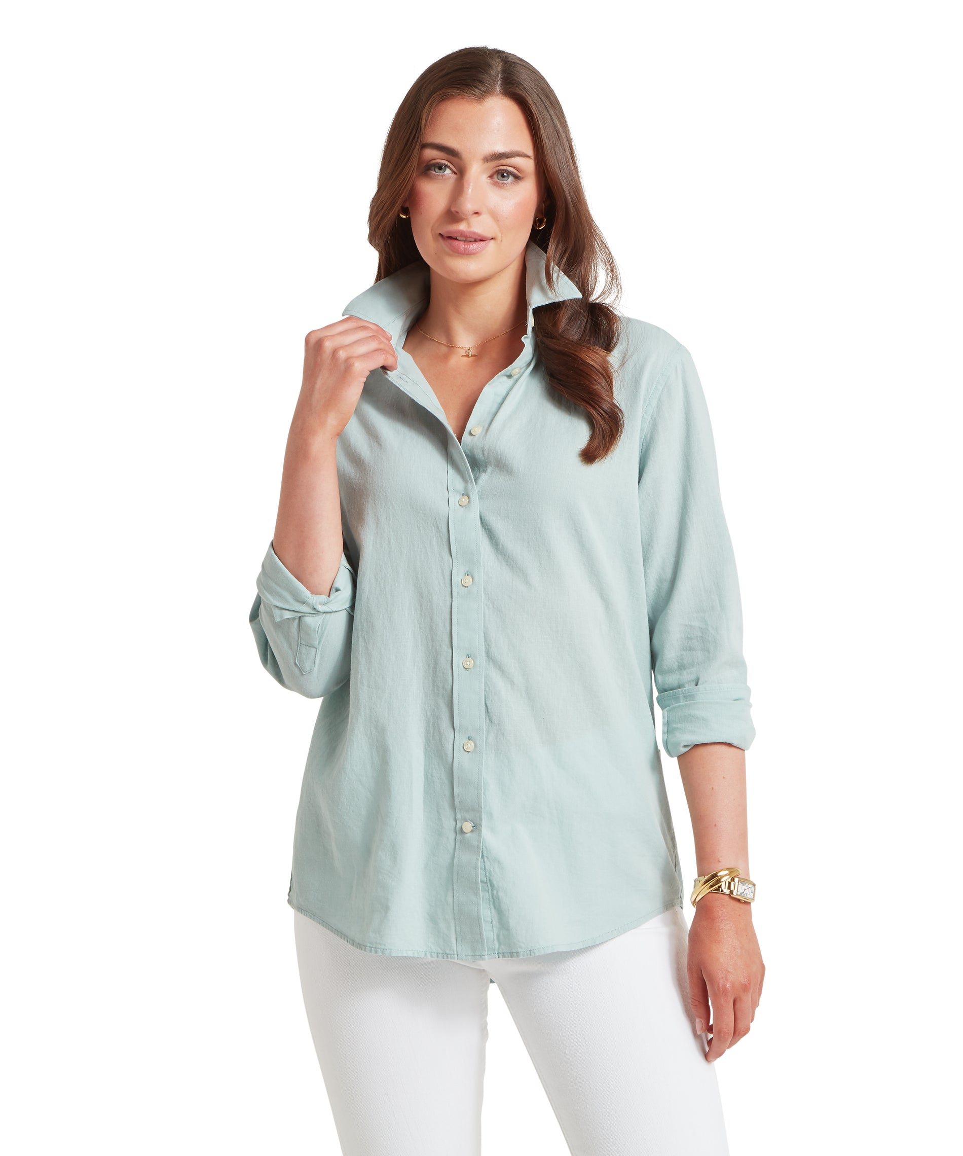 Schoffel Surf Blue Salthouse Linen Shirt #Colour_Surf Blue