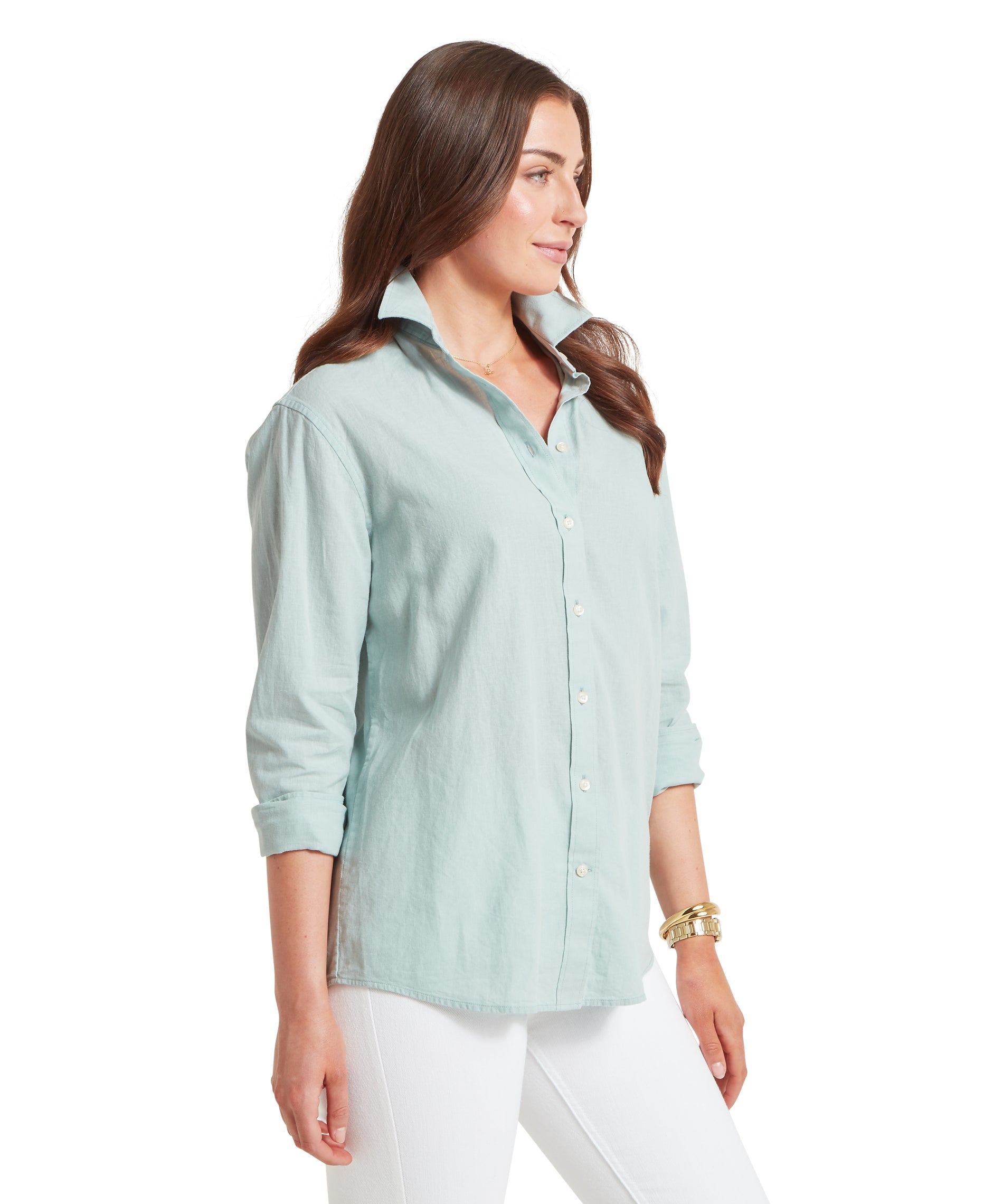 Schoffel Blue Stripe Salthouse Linen Shirt #Colour_Blue Stripe