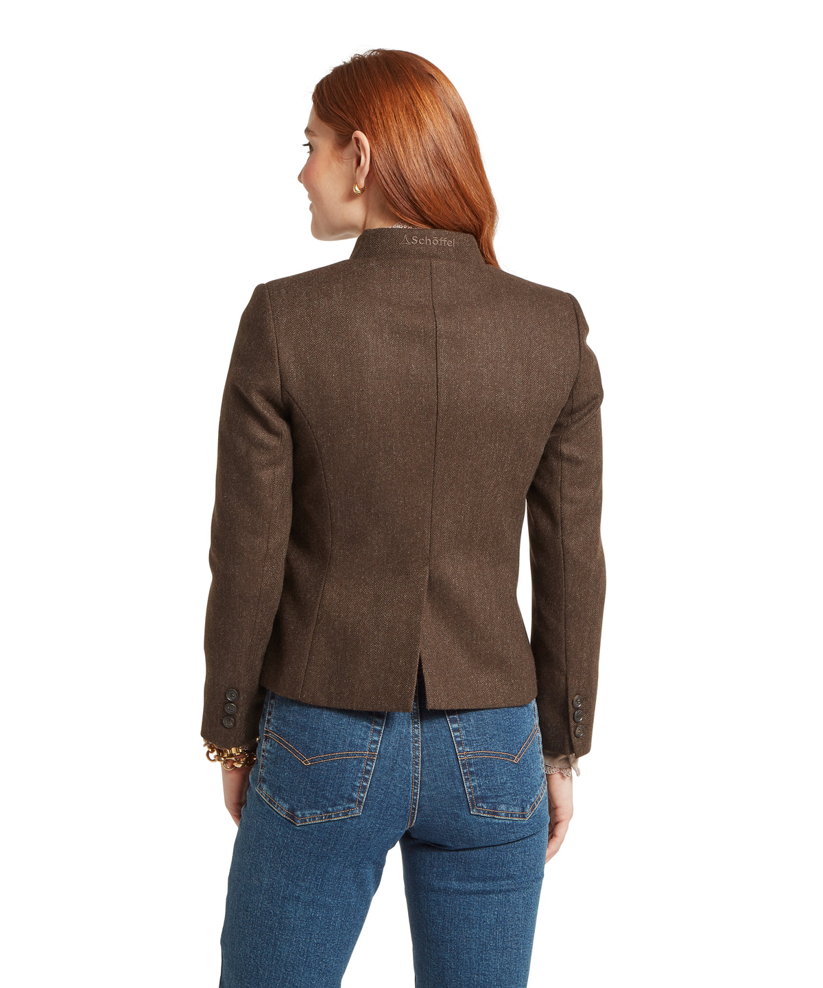 Schoffel St Abbs Tweed Blazer #Colour_Chocolate Herr Tweed