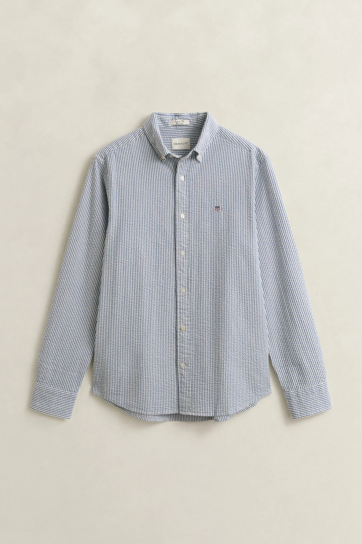 GANT Vintage Blue Reg Seersucker Stripe Shirt #Colour_Vintage Blue
