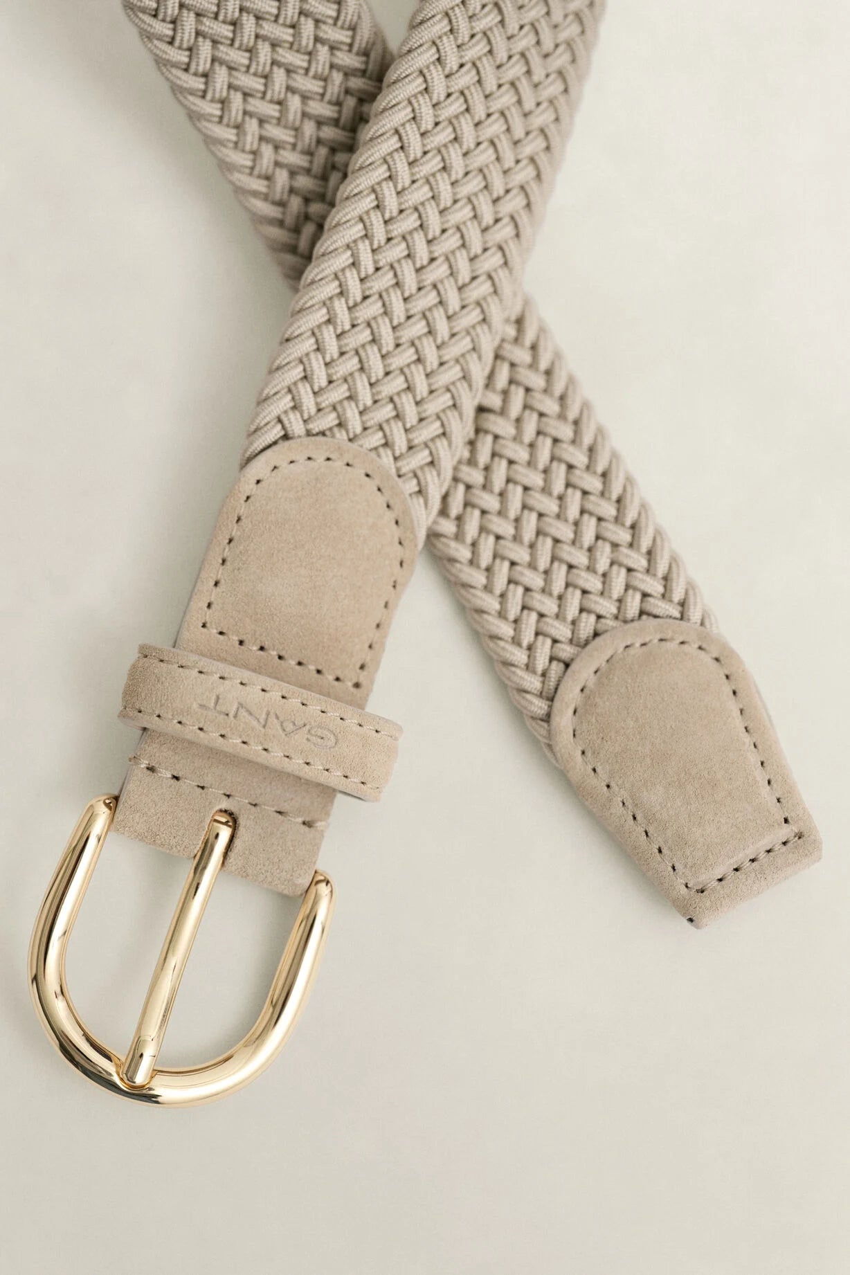 GANT Putty Womens Elastic Braided Belt #Colour_Putty