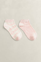 GANT Apricot Pink Stripe & Solid Ankle Socks 2pack #Colour_Apricot Pink