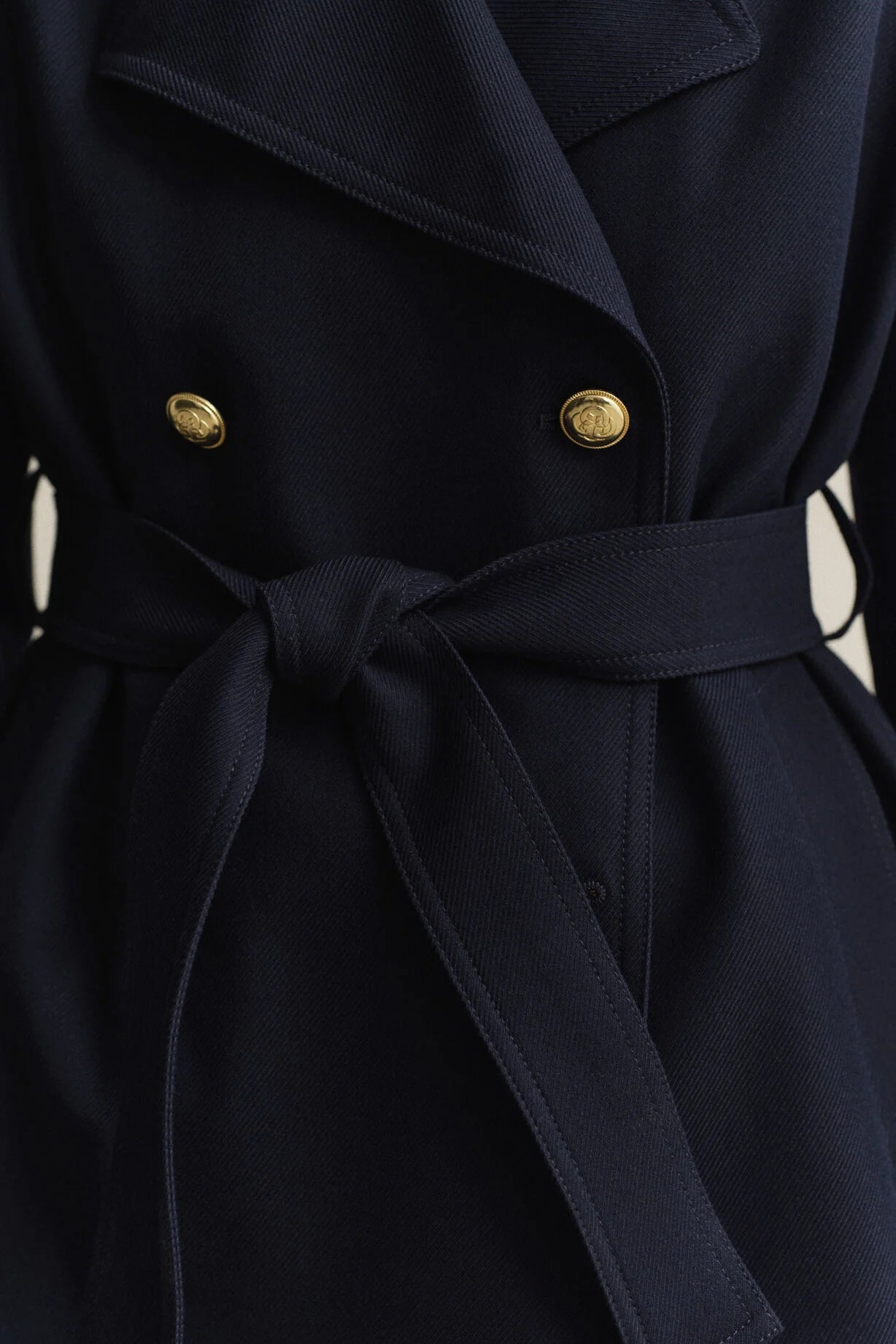 GANT Evening Blue Fluid Short Trench Coat #Colour_Evening Blue