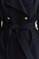 GANT Evening Blue Fluid Short Trench Coat #Colour_Evening Blue