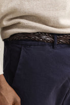 GANT Evening Blue Slim Cotton Linen Chino #Colour_Evening Blue