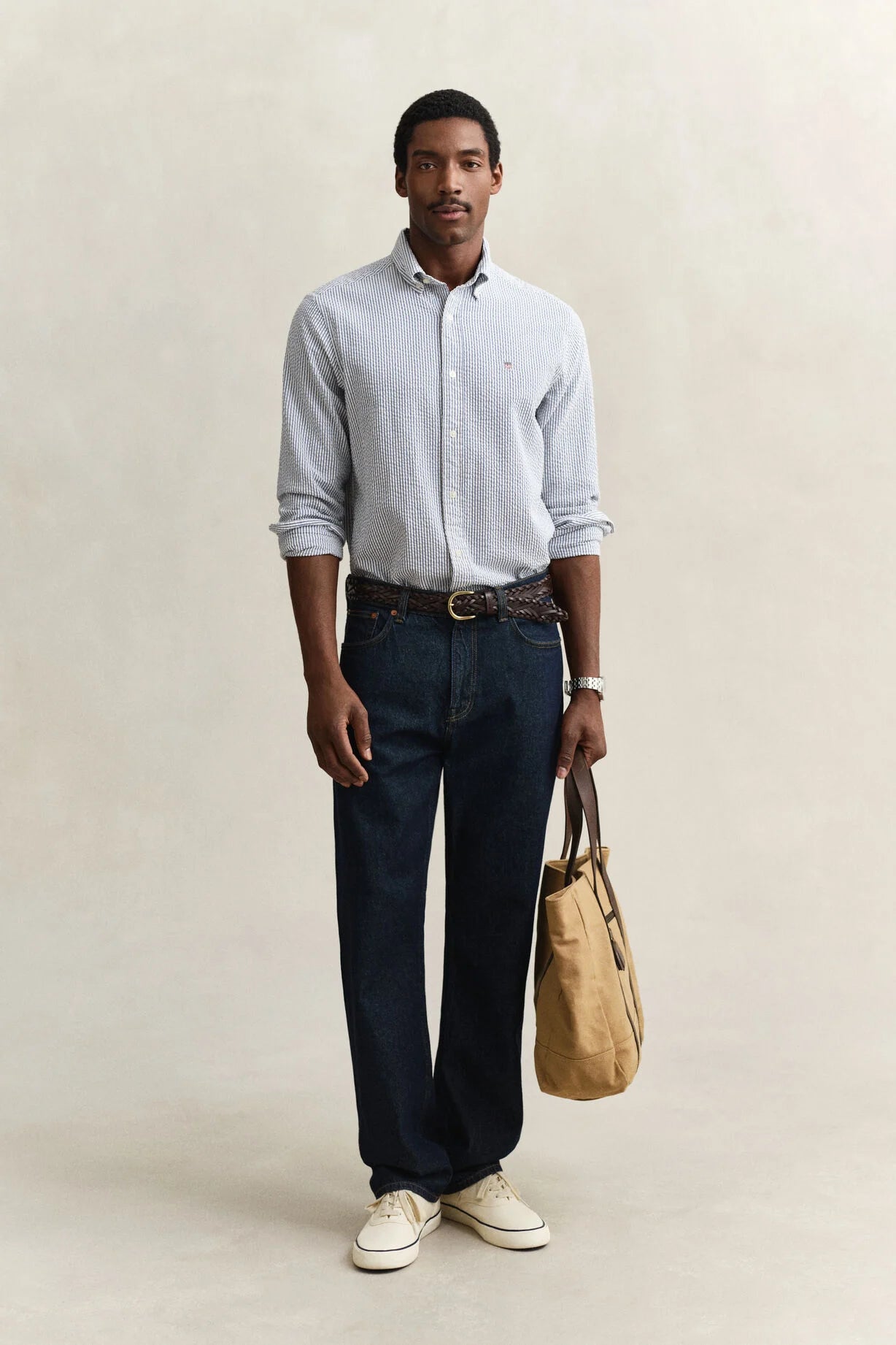 GANT Vintage Blue Reg Seersucker Stripe Shirt #Colour_Vintage Blue
