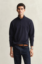 GANT Evening Blue Light Sacker Half Zip #Colour_Evening Blue