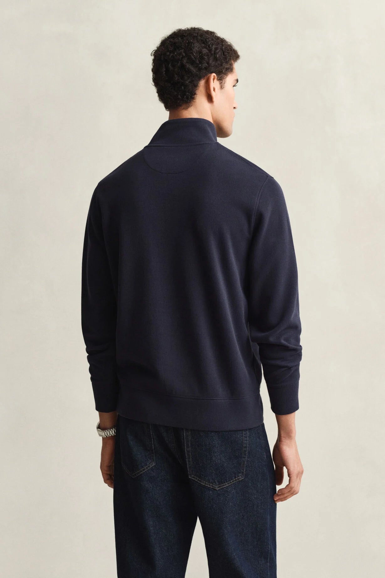 GANT Evening Blue Light Sacker Half Zip #Colour_Evening Blue