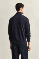 GANT Evening Blue Light Sacker Half Zip #Colour_Evening Blue