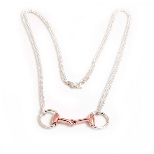 Hiho Silver Double Snaffle Necklace - Rose Gold & Silver