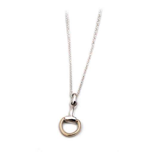 Sterling Silver & Two Tone Snaffle Pendant on Fine Trace Chain