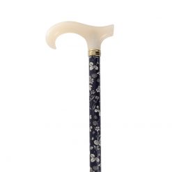 Navy and White Floral Extending Petite Walking Cane