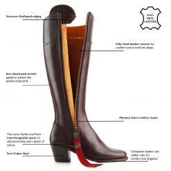 regina boot heel mahogany leather 5