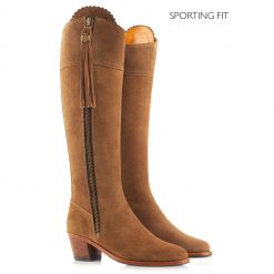 Fairfax & Favor The Heeled Regina Suede Boot Sporting Fit - Tan