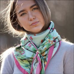 Clare Haggas Large Scarf – Pastures New Mint