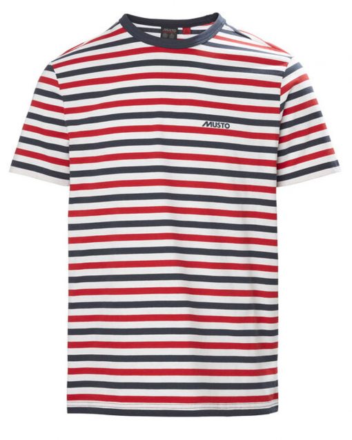 Musto Loire Stripe Short Sleeve T-Shirt - Navy/Red