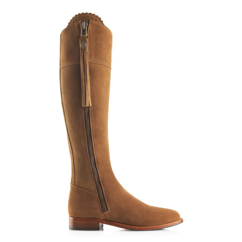 the regina tan suede boot