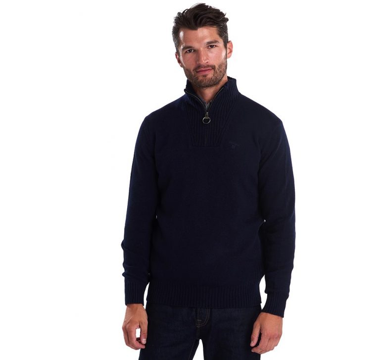 Barbour Nelson Essential Half Zip - Navy - Ruffords Country Store
