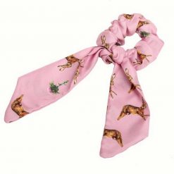 Clare Haggas Hares Silk Hair Scrunchie - Pink (Medium)