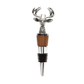 At Home In the Country Bottle Stopper - Stag / Wood