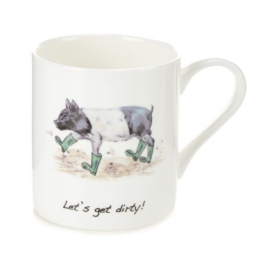 At Home In The Country Fine Bone China Mug - Let's Get Dirty!