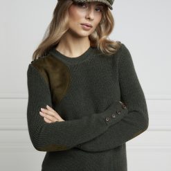 Holland Cooper Country Crew Neck Knit - Forest Marl