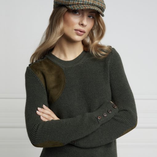 Holland Cooper Country Crew Neck Knit - Forest Marl