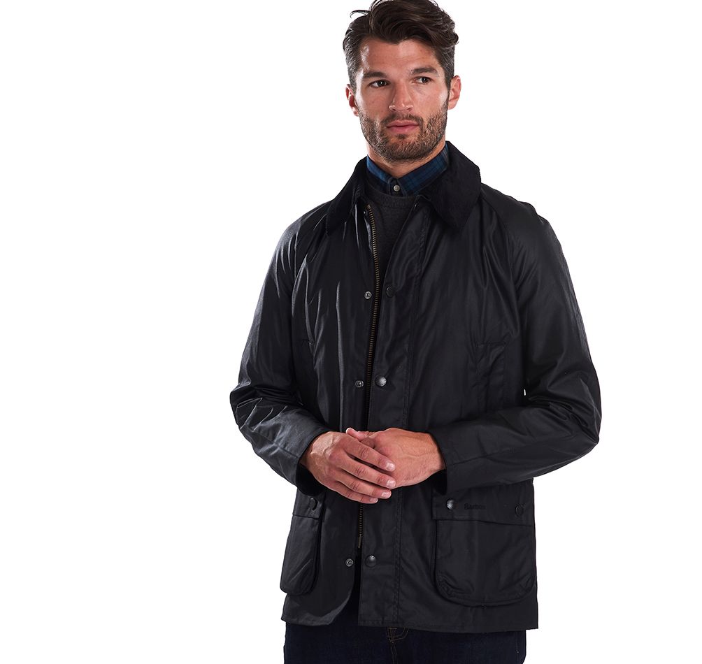 Barbour Ashby Wax Jacket in Navy (XS) at Amazon Men's Clothing store