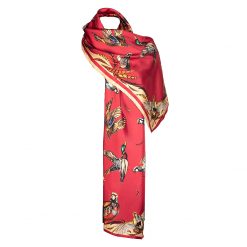 Clare Haggas Best in Show Classic Silk Scarf - Red & Gold
