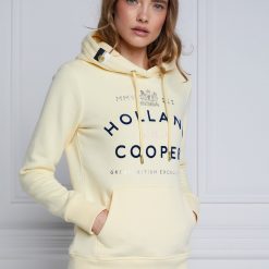 Holland Cooper GBE Flock Logo Hoodie - Lemon