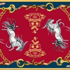 Clare Haggas Hold Your Horses Classic Silk Scarf - Royal Red & Navy