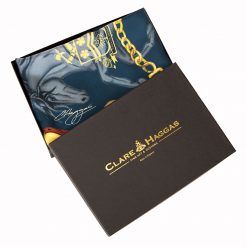 Clare Haggas Hold Your Horses Classic Silk Scarf - Navy & Gold