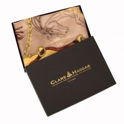 Clare Haggas Hold Your Horses Narrow Silk Scarf - Toffee & Caramel