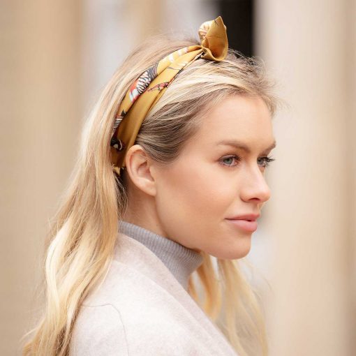 Clare Haggas Game Bird Silk Hair Headband - Gold