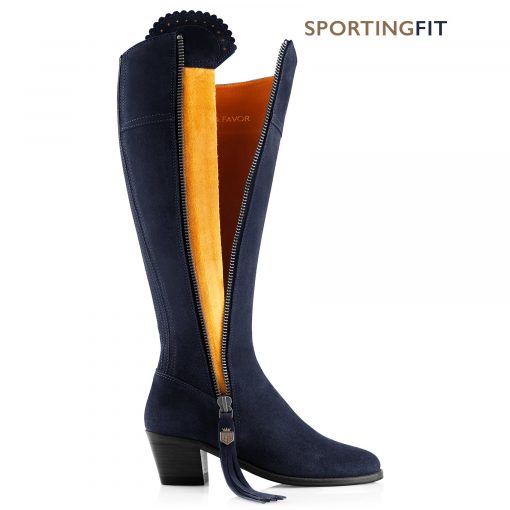 Fairfax & Favor The Heeled Regina Suede Boot Sporting Fit - Navy - Ruffords  Country Store