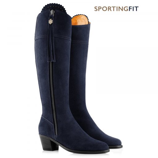 Fairfax & Favor The Heeled Regina Suede Boot Sporting Fit - Navy - Ruffords  Country Store
