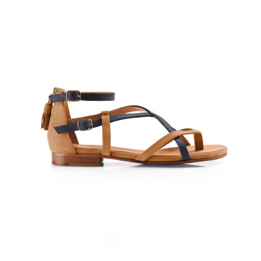 Fairfax Favor The Brancaster Sandal Tan Navy Ruffords