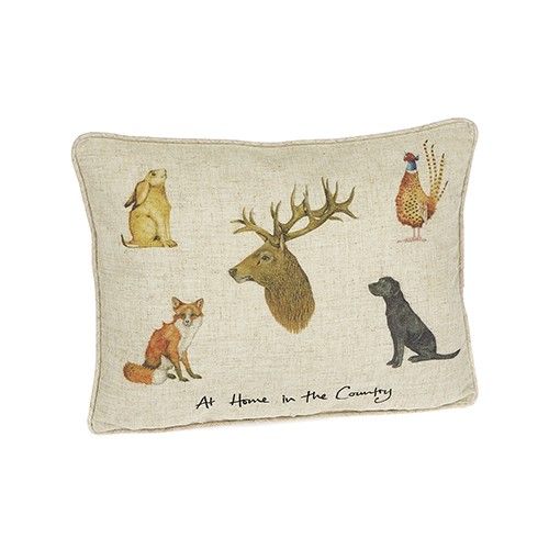 At Home In The Country Cushion - Country Animals